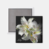 Aimant Imaginaire blanc Lilies (Recto/Verso)