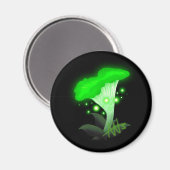 Aimant Imaginaire Chanterelle Champignon vert brillant (Recto/Verso)