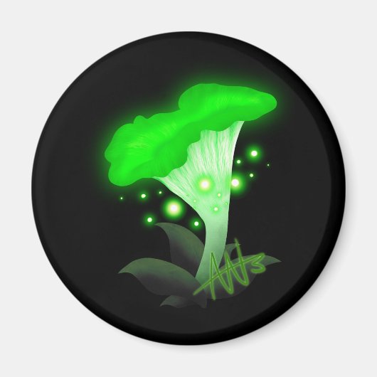 Aimant Imaginaire Chanterelle Champignon vert brillant (Devant)