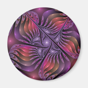 Aimant Imaginaire coloré Abstrait Trippy Violet Fractal