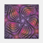 Aimant Imaginaire coloré Abstrait Trippy Violet Fractal (Devant)