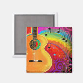 Aimant Imaginaire de guitare musicale (Recto/Verso)