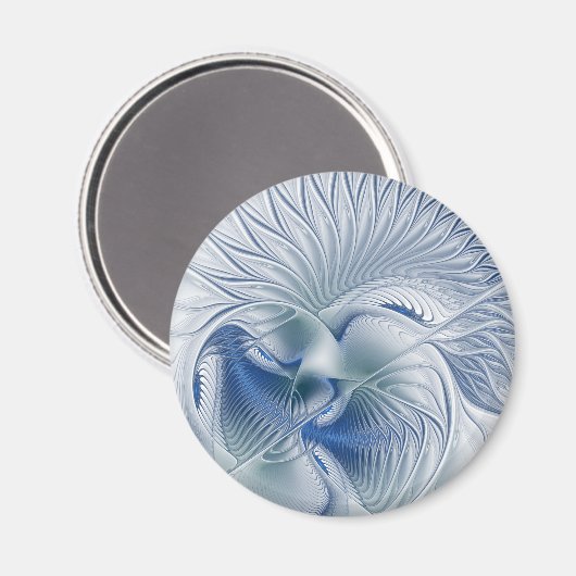 Aimant Imaginaire dynamique tons bleus Abstraits Art frac (Recto/Verso)