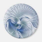 Aimant Imaginaire dynamique tons bleus Abstraits Art frac (Devant)