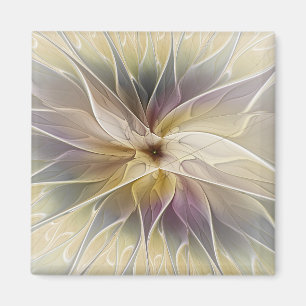 Aimant Imaginaire Floral Gold Eggplant Art Fractal Abstra