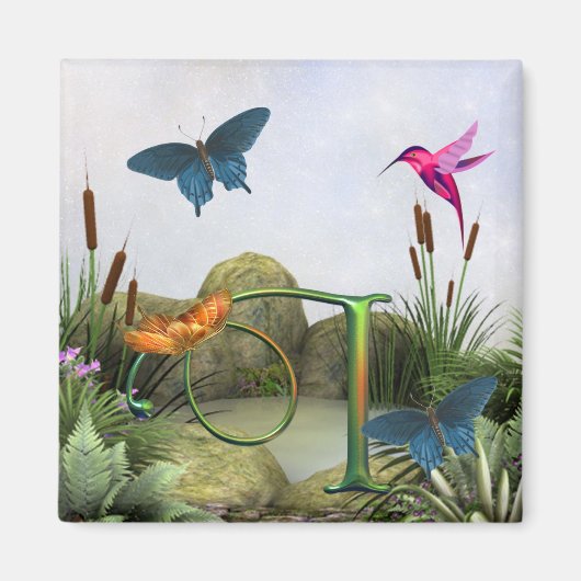 Aimant Imaginaire magnétique monogramme papillon I (Devant)