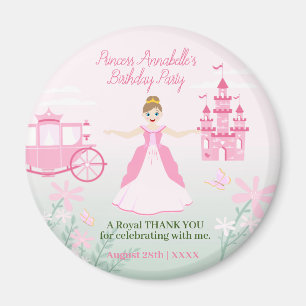 Aimant Imaginaire rose princesse fête d'anniversaire