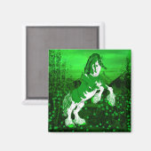 Aimant Imaginaire vert Clydesdale Horse (Recto/Verso)