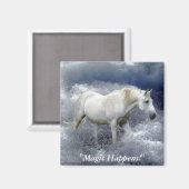 Aimant Imaginaire White Horse & Ocean Surf Cadeaux (Recto/Verso)