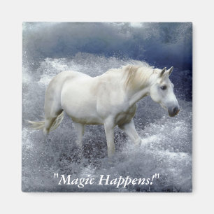 Aimant Imaginaire White Horse & Ocean Surf Cadeaux