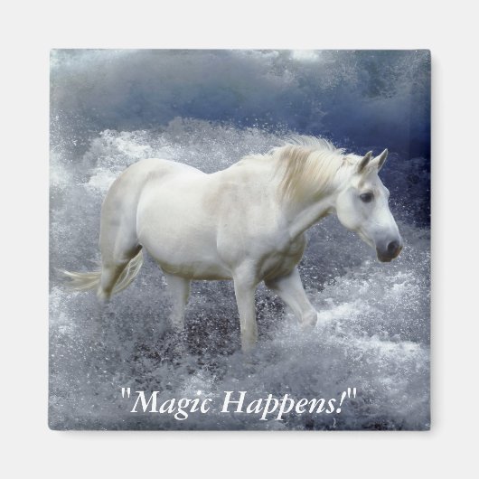 Aimant Imaginaire White Horse & Ocean Surf Cadeaux (Devant)
