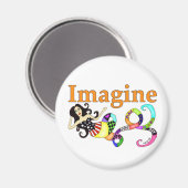 Aimant Imaginez une sirène ronde (Recto/Verso)