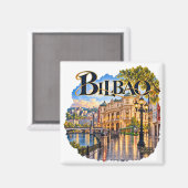 Aimant Imán de nevera Bilbao (Recto/Verso)