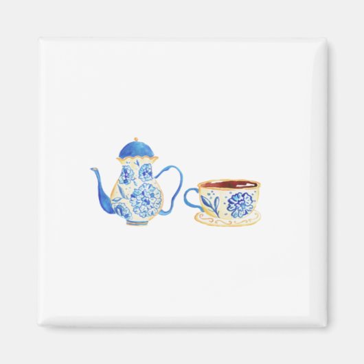 Aimant Iman floral azul (Devant)