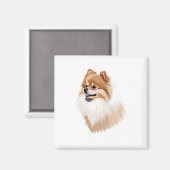 Aimant Imán ilustración perro pomerania (Recto/Verso)