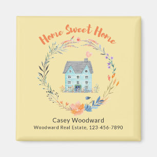 Aimant Immobilier Agent Home Sweet Home Cute Aquarelle