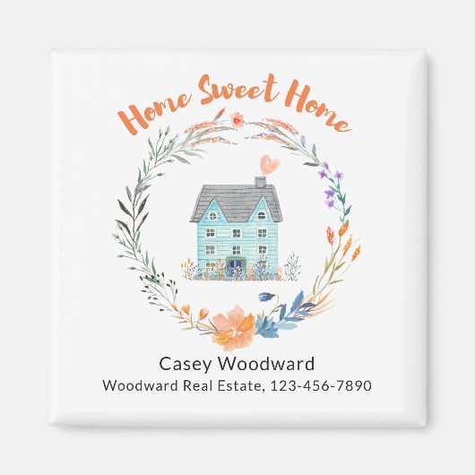 Aimant Immobilier Maison Sweet Home Budget Promotionnel (Devant)