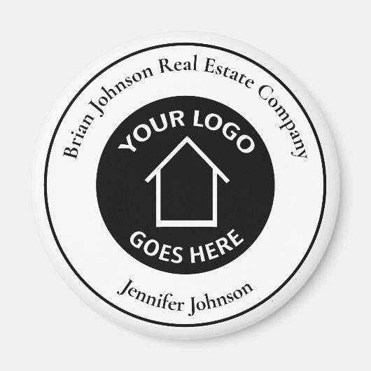 Aimant Immobilier Société Ajouter Votre Logo Moderne Pers (Devant)