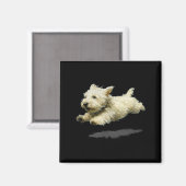 Aimant Impression d'art de chien courant drôle rétro mign (Recto/Verso)