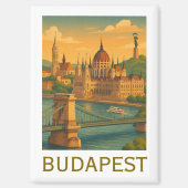 Aimant Impression d'art de voyage Budapest Hongrie vintag (Recto)