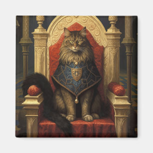 Aimant Impression d'art du trône de chat Maine Coon noble