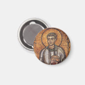 Aimant Impression d'art mosaïque orthodoxe Saint Laurent (Recto/Verso)