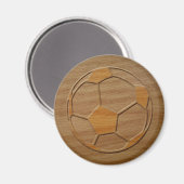 Aimant Impression De Boule De Football En Bois (Recto/Verso)