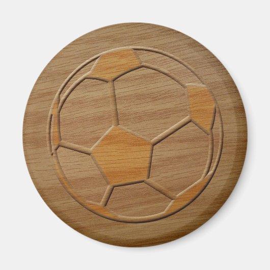 Aimant Impression De Boule De Football En Bois (Devant)