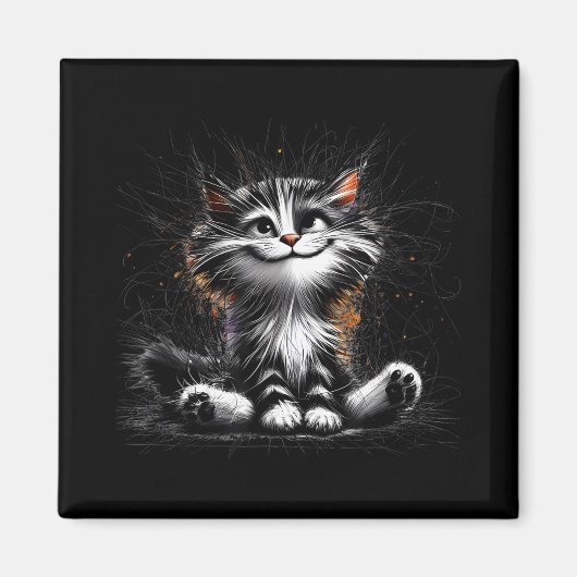Aimant Impression de chats amusants (Devant)