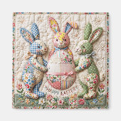 Aimant Impression de courtepoint en patchwork faux lapin (Devant)