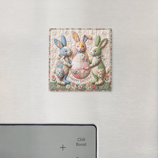 Aimant Impression de courtepoint en patchwork faux lapin