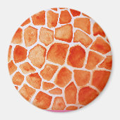 Aimant Impression de girafe à l'aquarelle orange  (Devant)