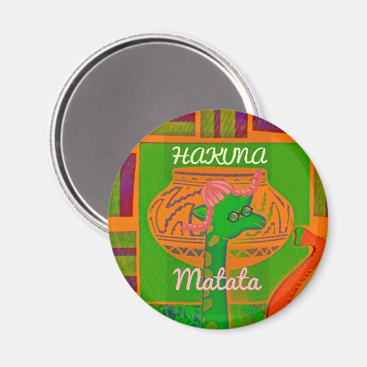 Aimant Impression de la Giraffe Hakuna (Recto/Verso)