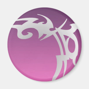 Aimant Impression de tatouage blanc sur dégradé violet