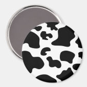 Aimant Impression de vache noire et blanche (Recto/Verso)