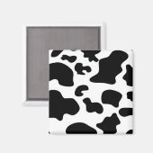 Aimant Impression de vache noire et blanche (Recto/Verso)