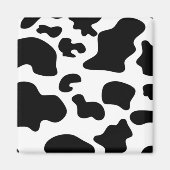 Aimant Impression de vache noire et blanche (Devant)