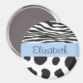 Aimant Impression De Vache, Spots De Vache, Zèbre, Votre  (Recto/Verso)