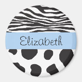 Aimant Impression De Vache, Spots De Vache, Zèbre, Votre (Devant)