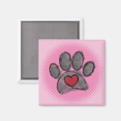 Aimant Impression demi-ton Amoureux des chiens Dessin Aqu (Recto/Verso)