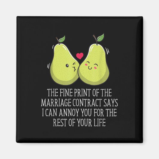 Aimant Impression Du Mariage Du Contrat De Mariage Funny (Devant)