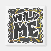 Aimant Impression Giraffe noir et jaune (Devant)