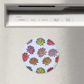 Aimant Impression Rose pointillée, Modèle Floral Moderne (In Situ (Lave-vaisselle))