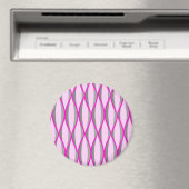 Aimant Impression ruban milieu du siècle - rose et gris (In Situ (Lave-vaisselle))
