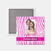 Aimant Impression zèbre rose (Recto/Verso)