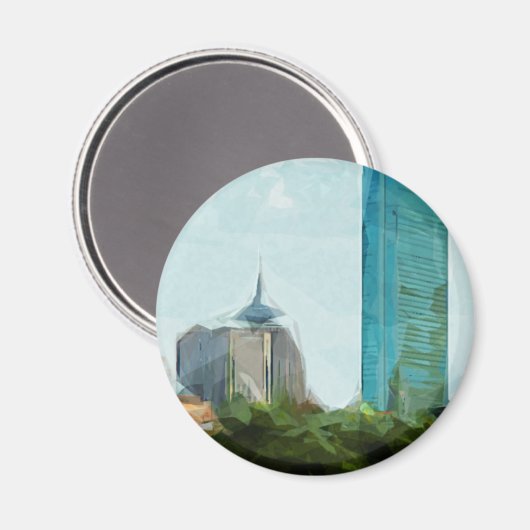 Aimant Impressionnisme Abstrait de Boston Skyline (Recto/Verso)