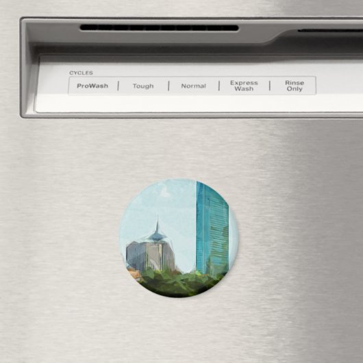 Aimant Impressionnisme Abstrait de Boston Skyline (In Situ (Lave-vaisselle))