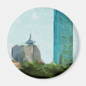 Aimant Impressionnisme Abstrait de Boston Skyline (Devant)