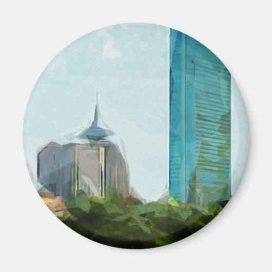 Aimant Impressionnisme Abstrait de Boston Skyline (Devant)