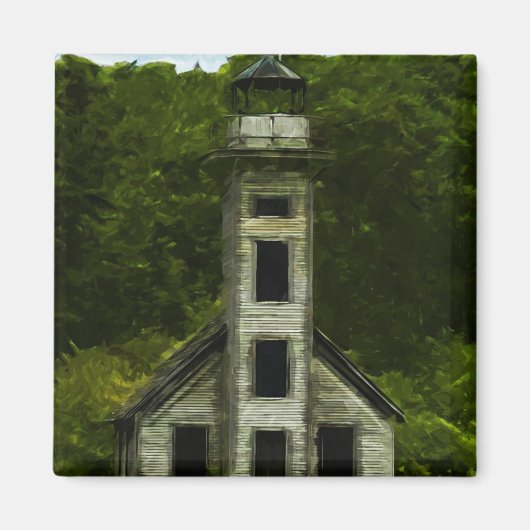 Aimant Impressionnisme Abstrait du phare du Michigan (Devant)